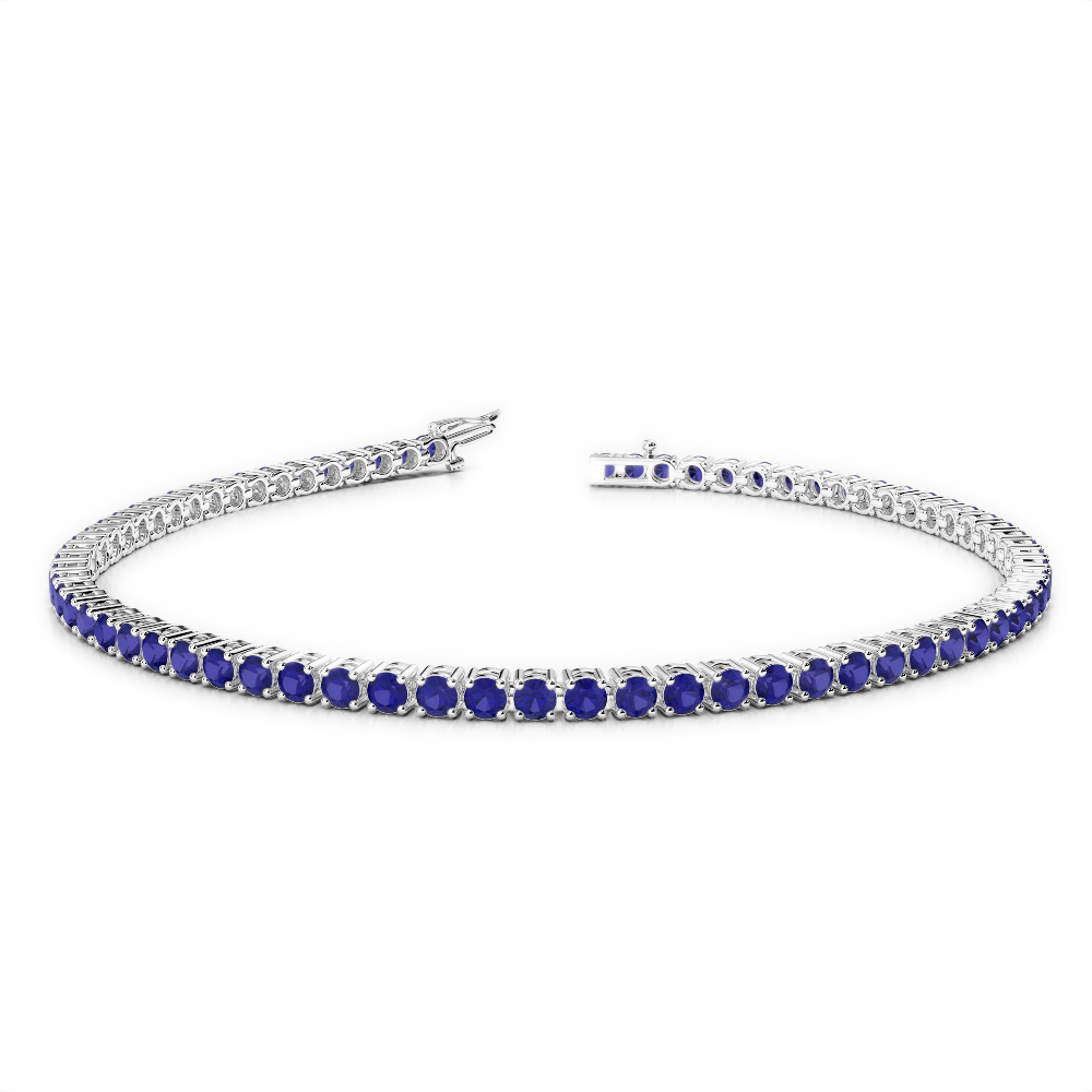 3 Ct Sapphire Bracelet in Gold/Platinum AGBRL-1005