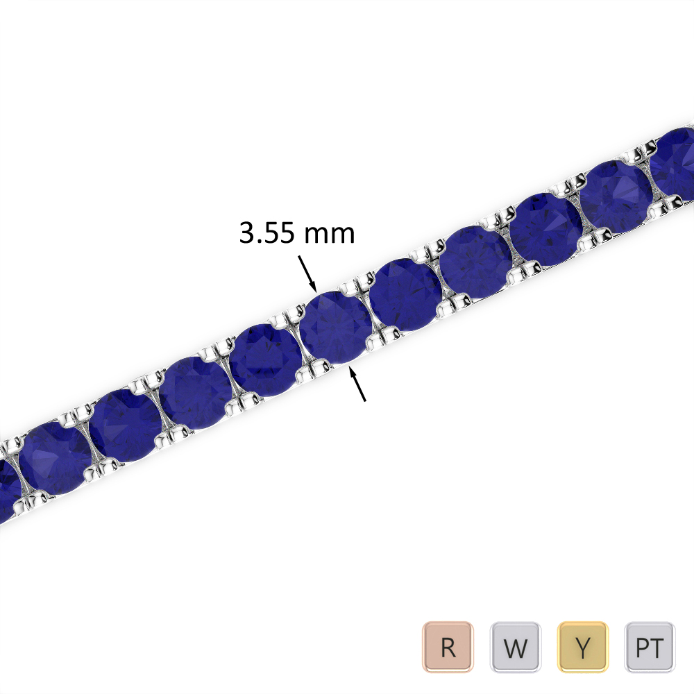 11 Ct Sapphire Bracelet in Gold/Platinum AGBRL-1020