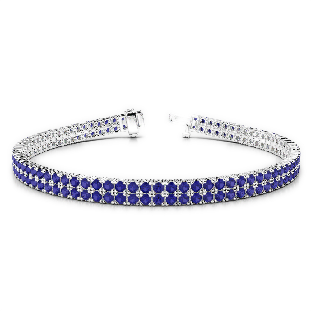 7 Ct Sapphire Bracelet in Gold/Platinum AGBRL-1033