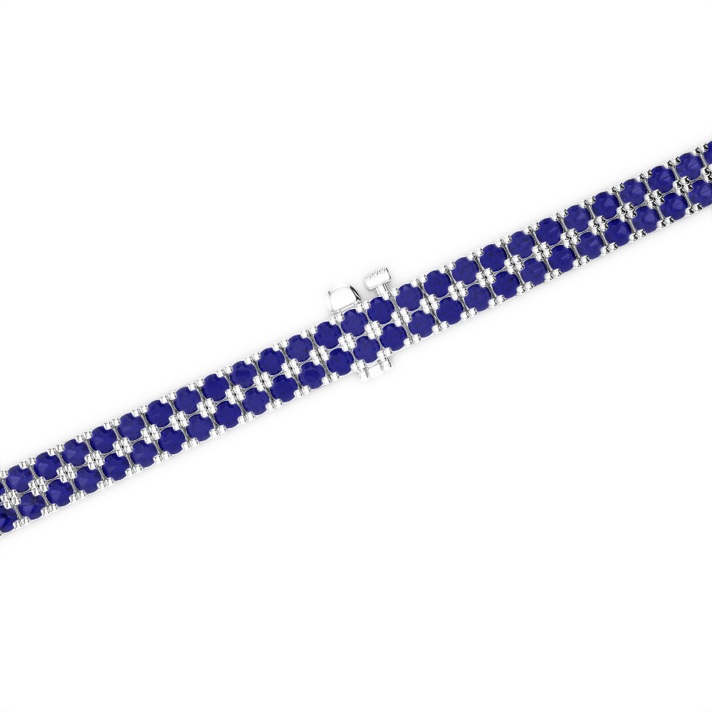 4 Ct Sapphire Bracelet in Gold/Platinum AGBRL-1042