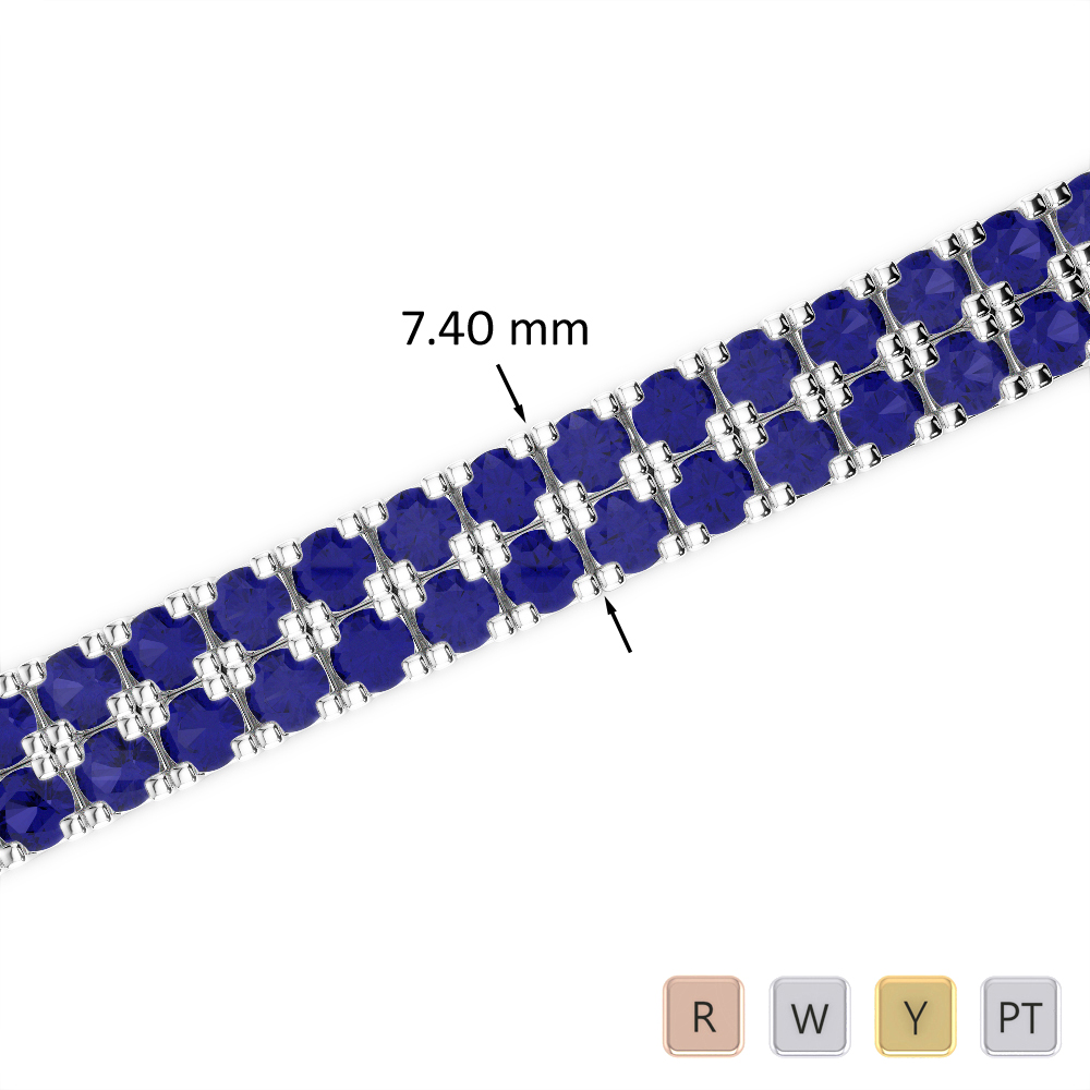 20 Ct Sapphire Bracelet in Gold/Platinum AGBRL-1049