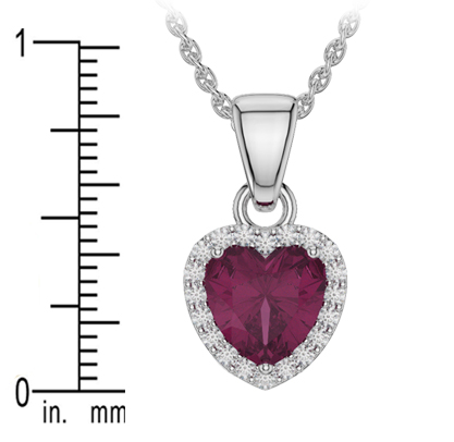 Heart Shape Sapphire and Diamond Necklaces in Gold / Platinum AGDNC-1064