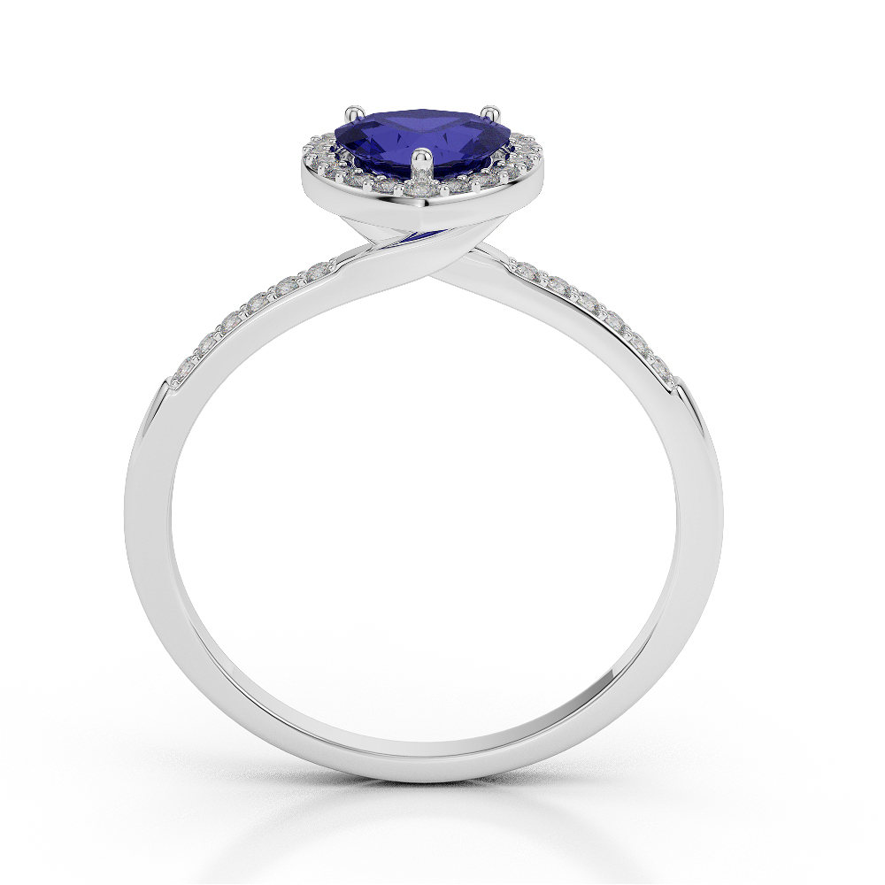 Gold / Platinum Heart Shape Sapphire and Diamond Ring AGDR-1065
