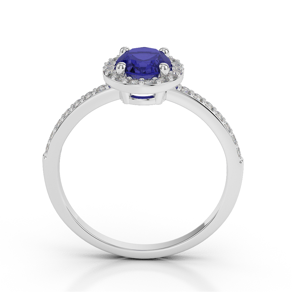 Gold / Platinum Oval Shape Sapphire and Diamond Ring AGDR-1072