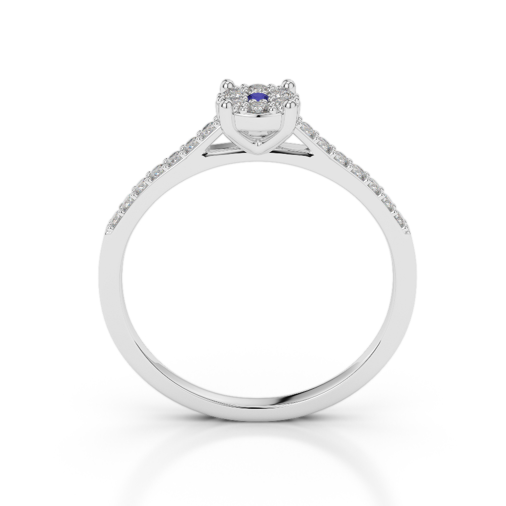 Gold / Platinum Round Cut Sapphire and Diamond Engagement Ring AGDR-1164
