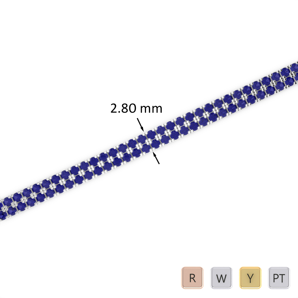 3 Ct Tanzanite Bracelet in Gold/Platinum AGBRL-1041