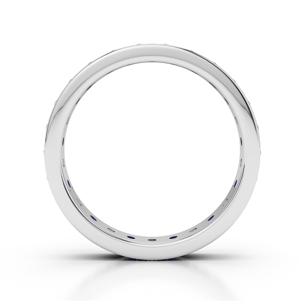 3 MM Gold / Platinum Round Cut Tanzanite and Diamond Full Eternity Ring AGDR-1080
