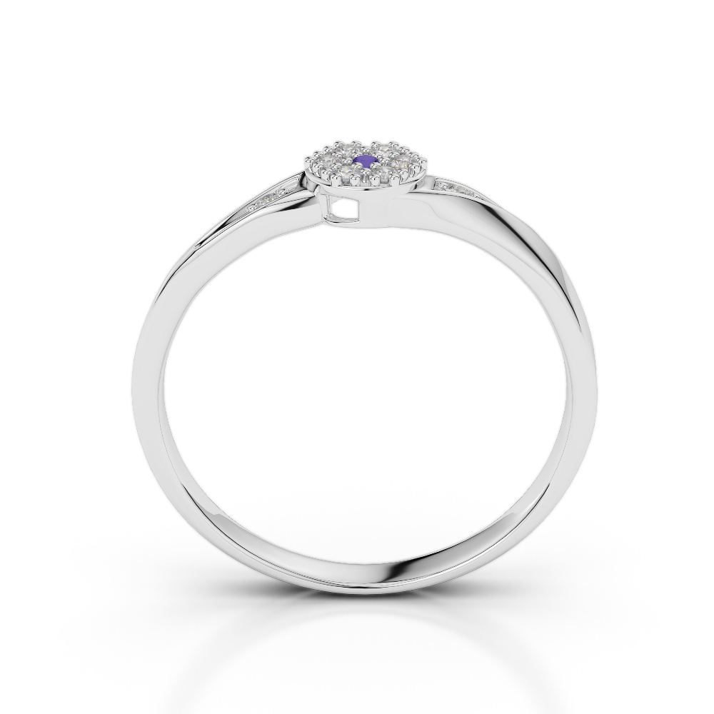 Gold / Platinum Round Cut Tanzanite and Diamond Engagement Ring AGDR-1168