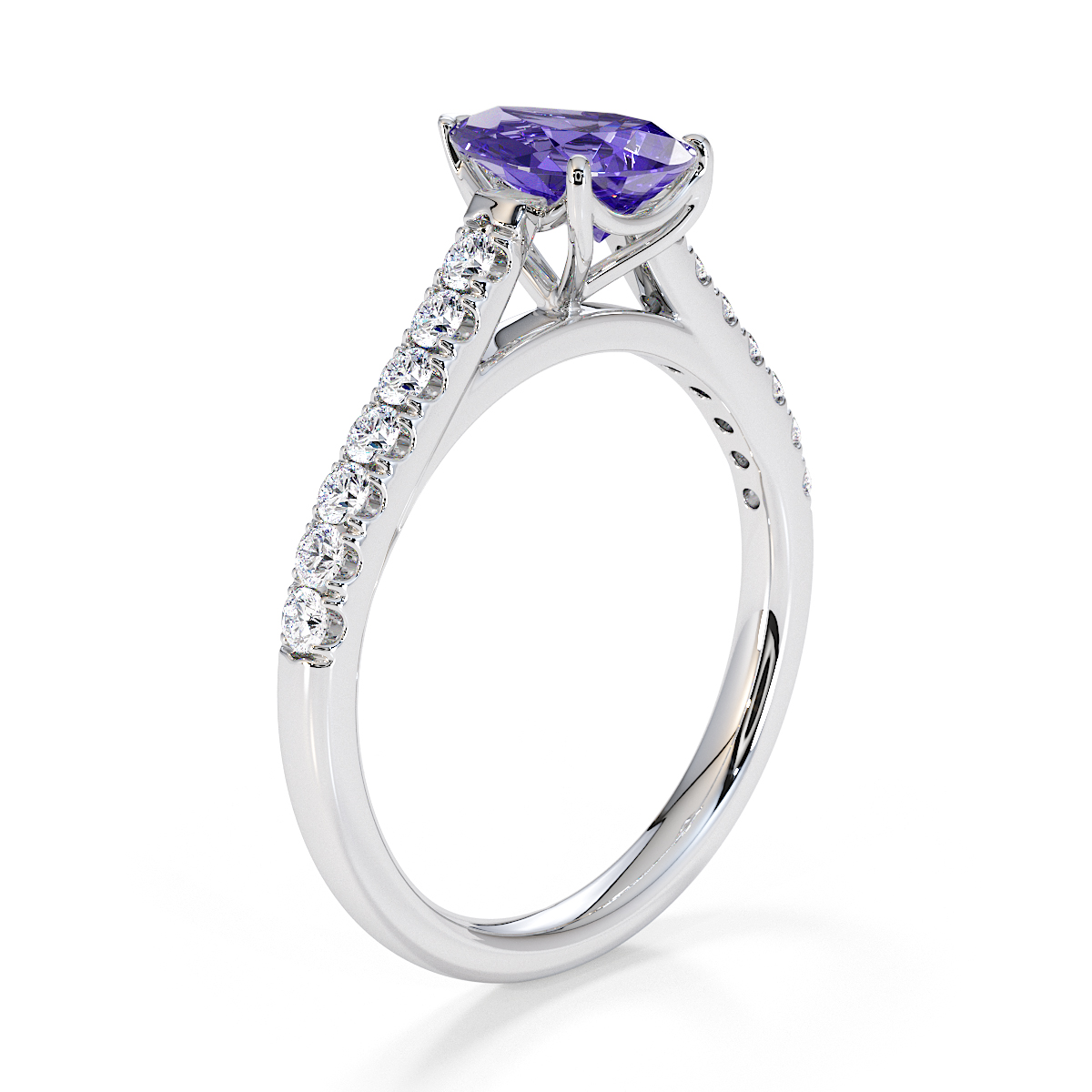 Gold / Platinum Tanzanite and Diamond Engagement Ring RZ3355