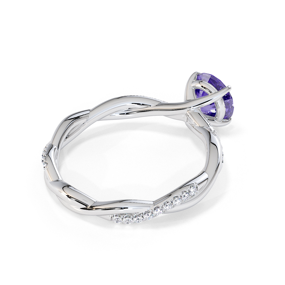 Gold / Platinum Tanzanite and Diamond Engagement Ring RZ3385