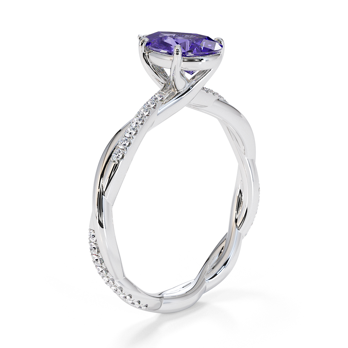 Gold / Platinum Tanzanite and Diamond Engagement Ring RZ3390
