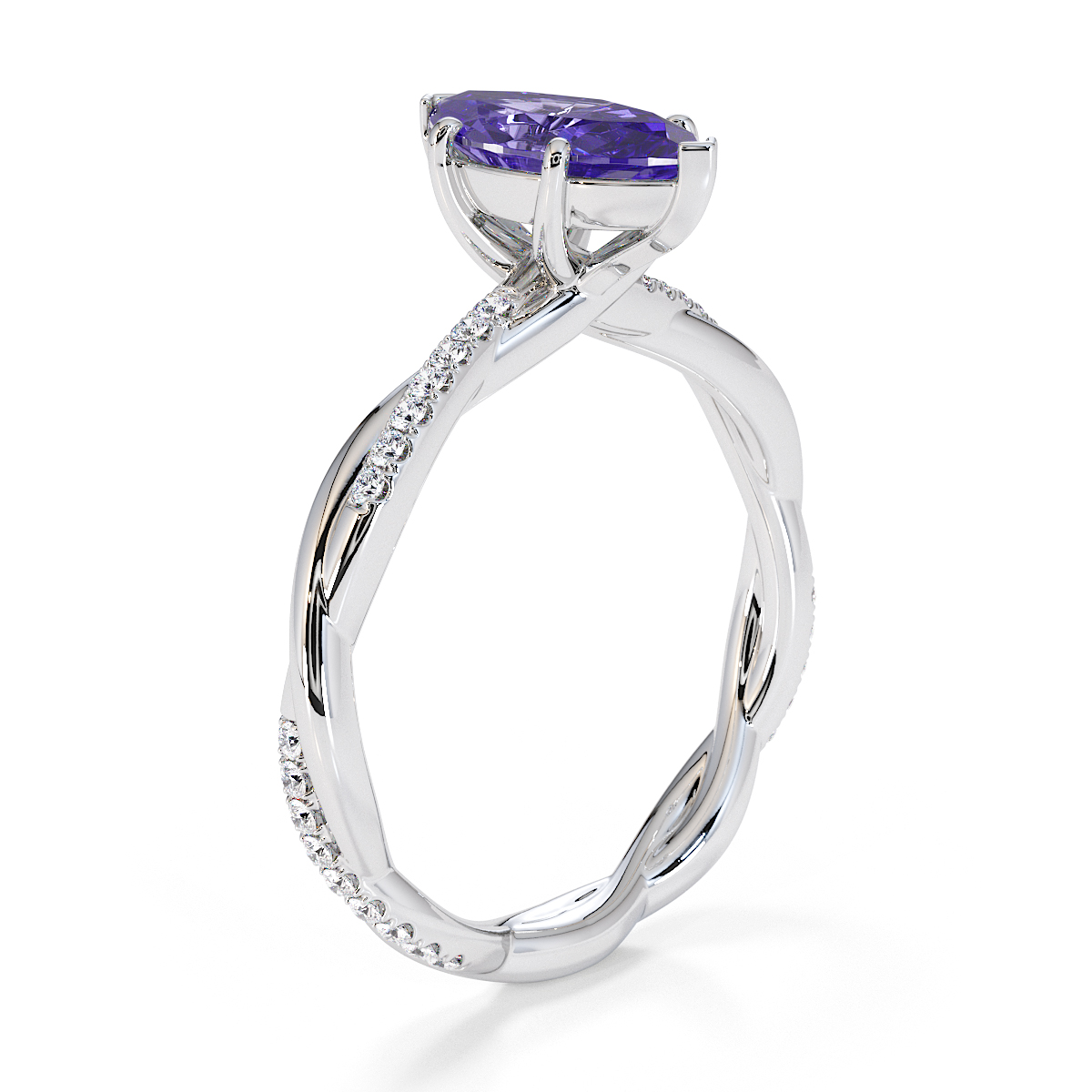 Gold / Platinum Tanzanite and Diamond Engagement Ring RZ3391