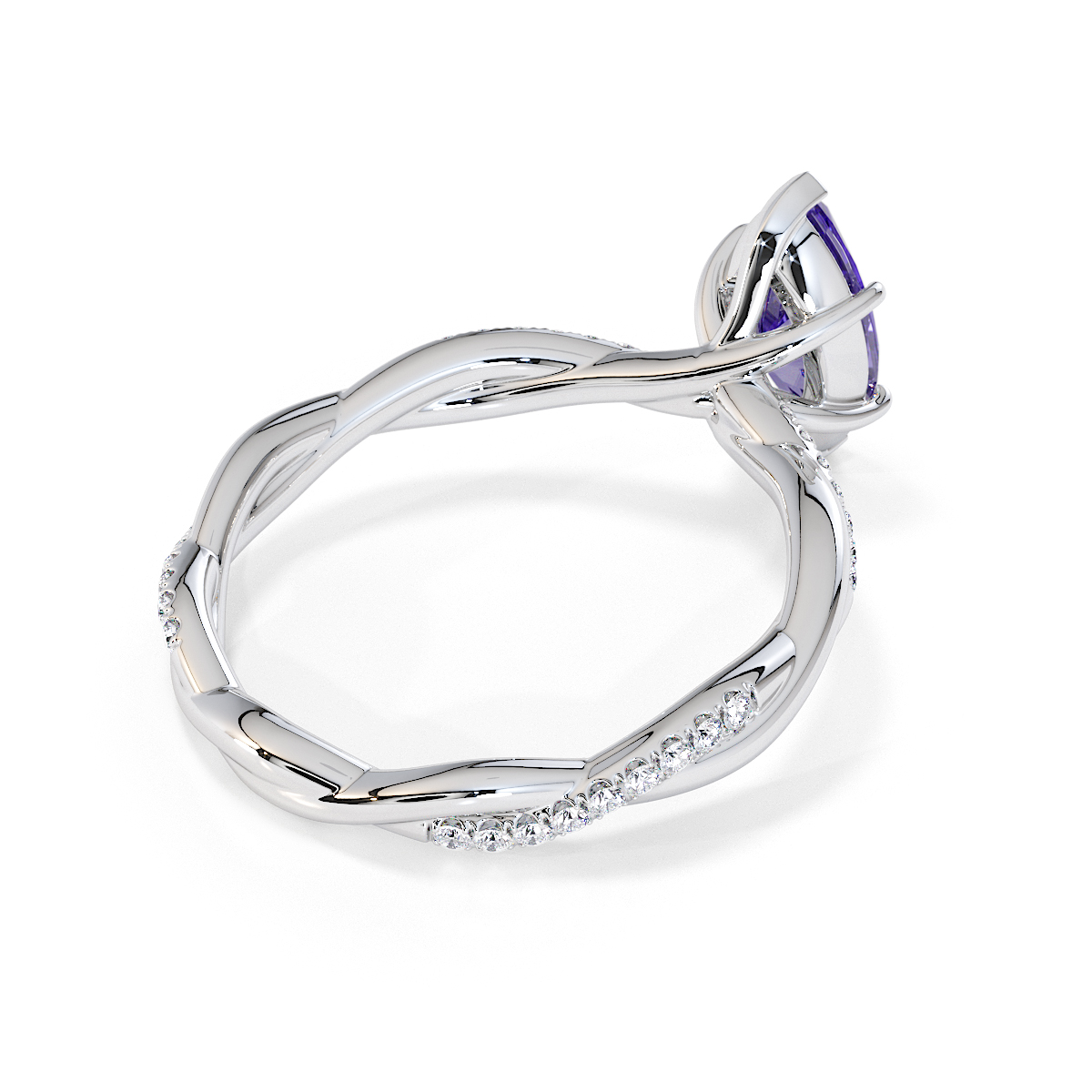 Gold / Platinum Tanzanite and Diamond Engagement Ring RZ3391