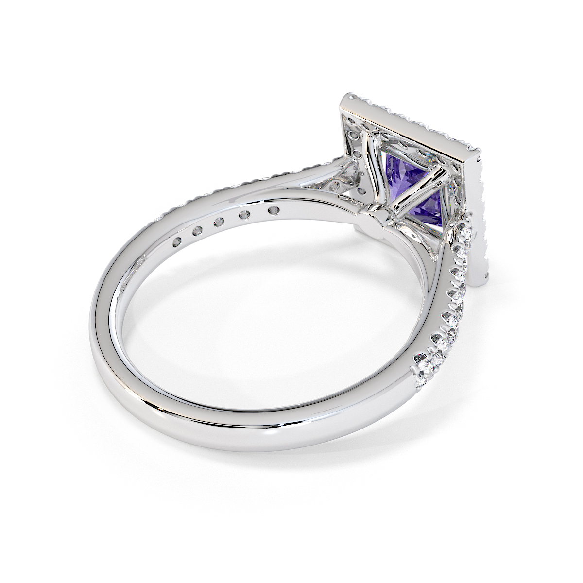 Gold / Platinum Tanzanite and Diamond Engagement Ring RZ3395