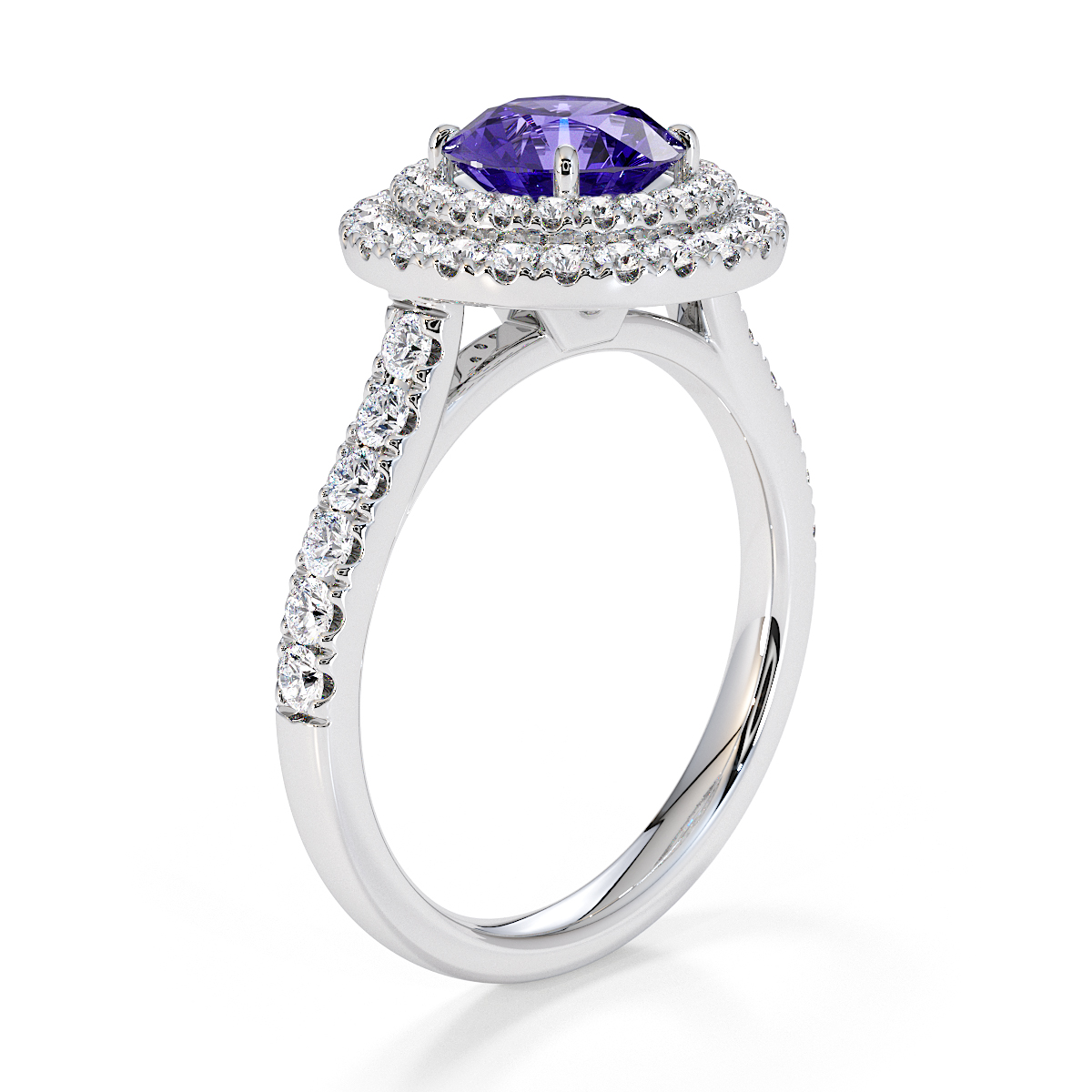 Gold / Platinum Tanzanite and Diamond Engagement Ring RZ3401