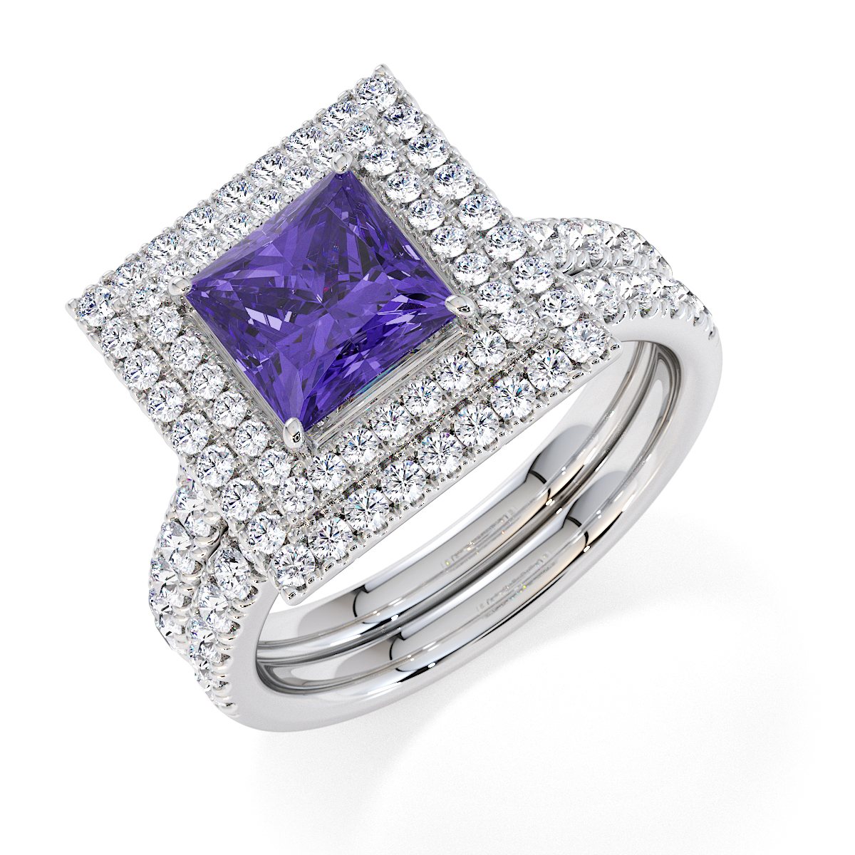 Gold / Platinum Tanzanite and Diamond Engagement Ring RZ3403