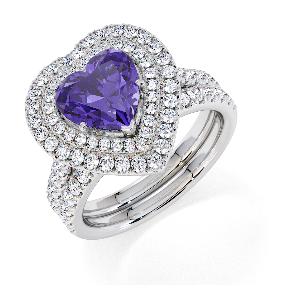 Gold / Platinum Tanzanite and Diamond Engagement Ring RZ3408