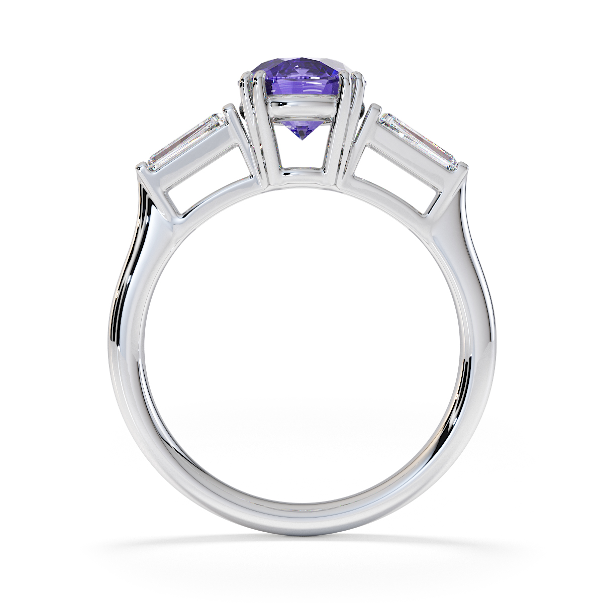 Gold / Platinum Tanzanite and Diamond Engagement Ring RZ3434
