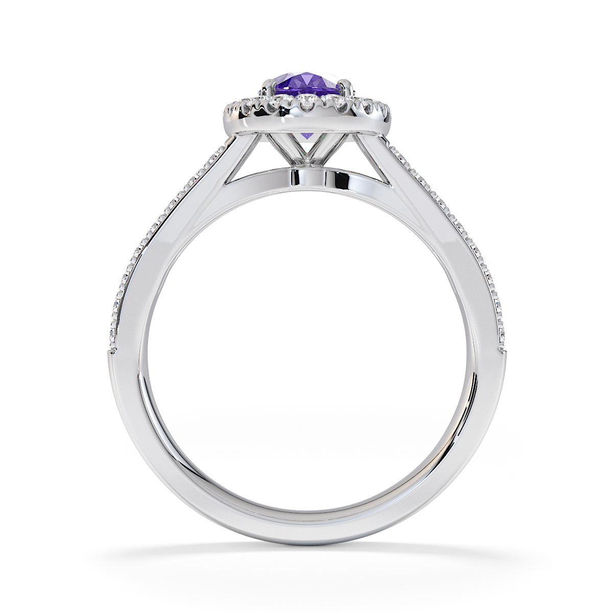 Gold / Platinum Tanzanite and Diamond Engagement Ring RZ3461