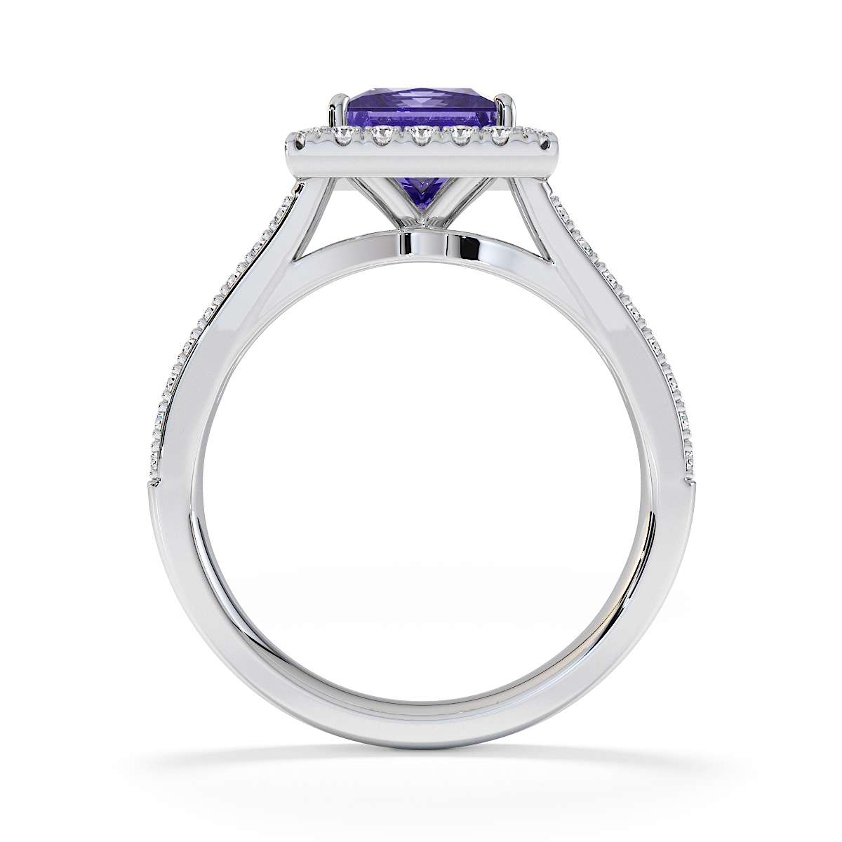 Gold / Platinum Tanzanite and Diamond Engagement Ring RZ3462