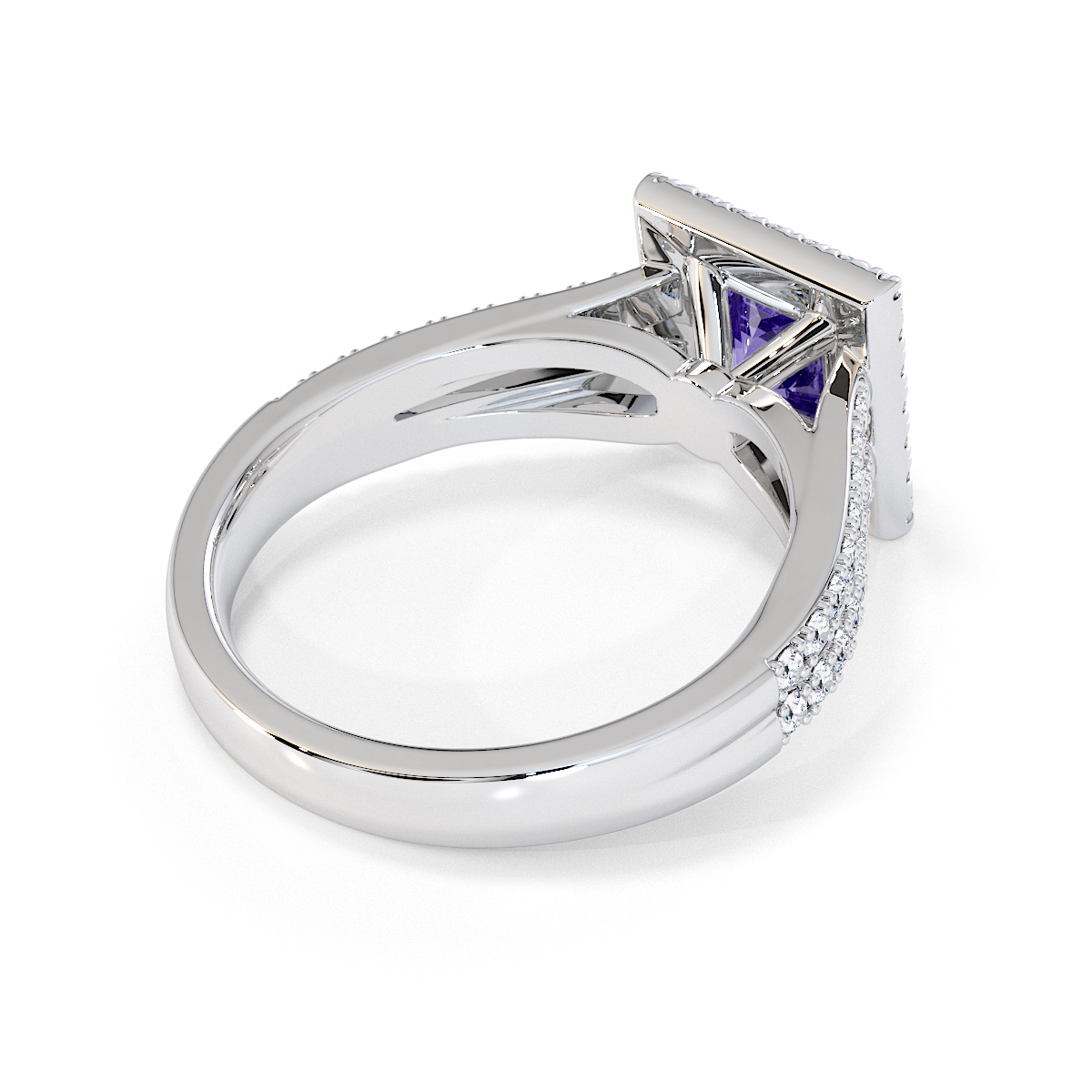 Gold / Platinum Tanzanite and Diamond Engagement Ring RZ3462