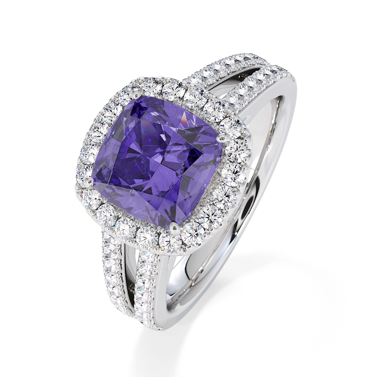 Gold / Platinum Tanzanite and Diamond Engagement Ring RZ3464