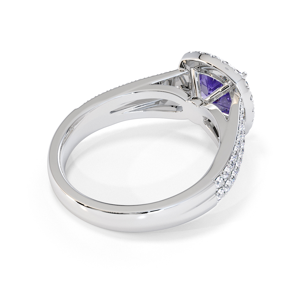 Gold / Platinum Tanzanite and Diamond Engagement Ring RZ3464