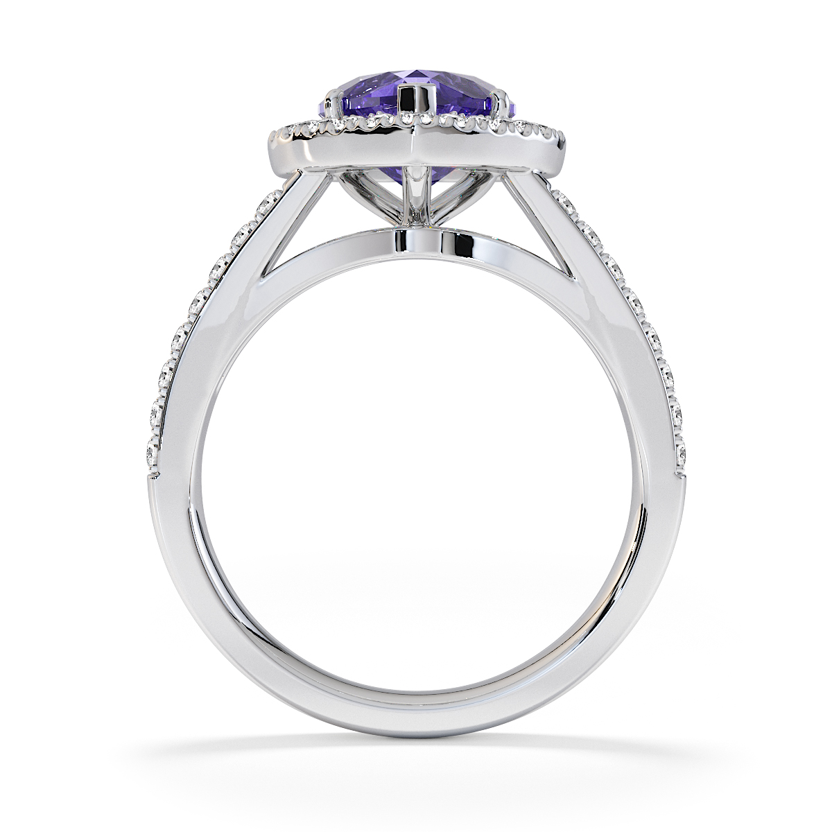 Gold / Platinum Tanzanite and Diamond Engagement Ring RZ3467