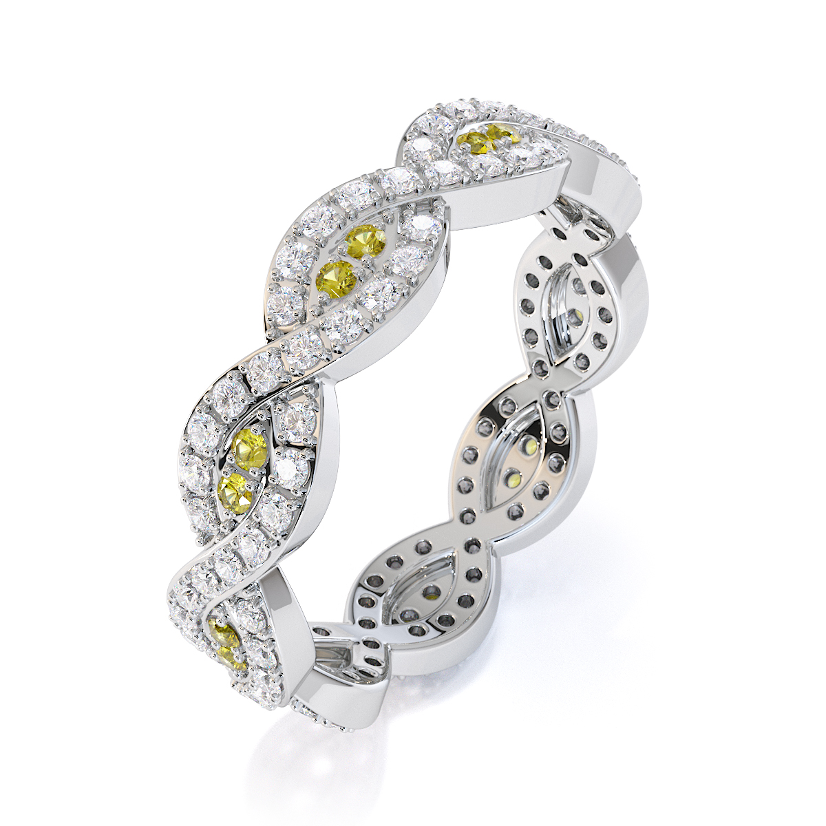 Gold / Platinum Yellow Sapphire and Diamond Full Eternity Ring RZ1498
