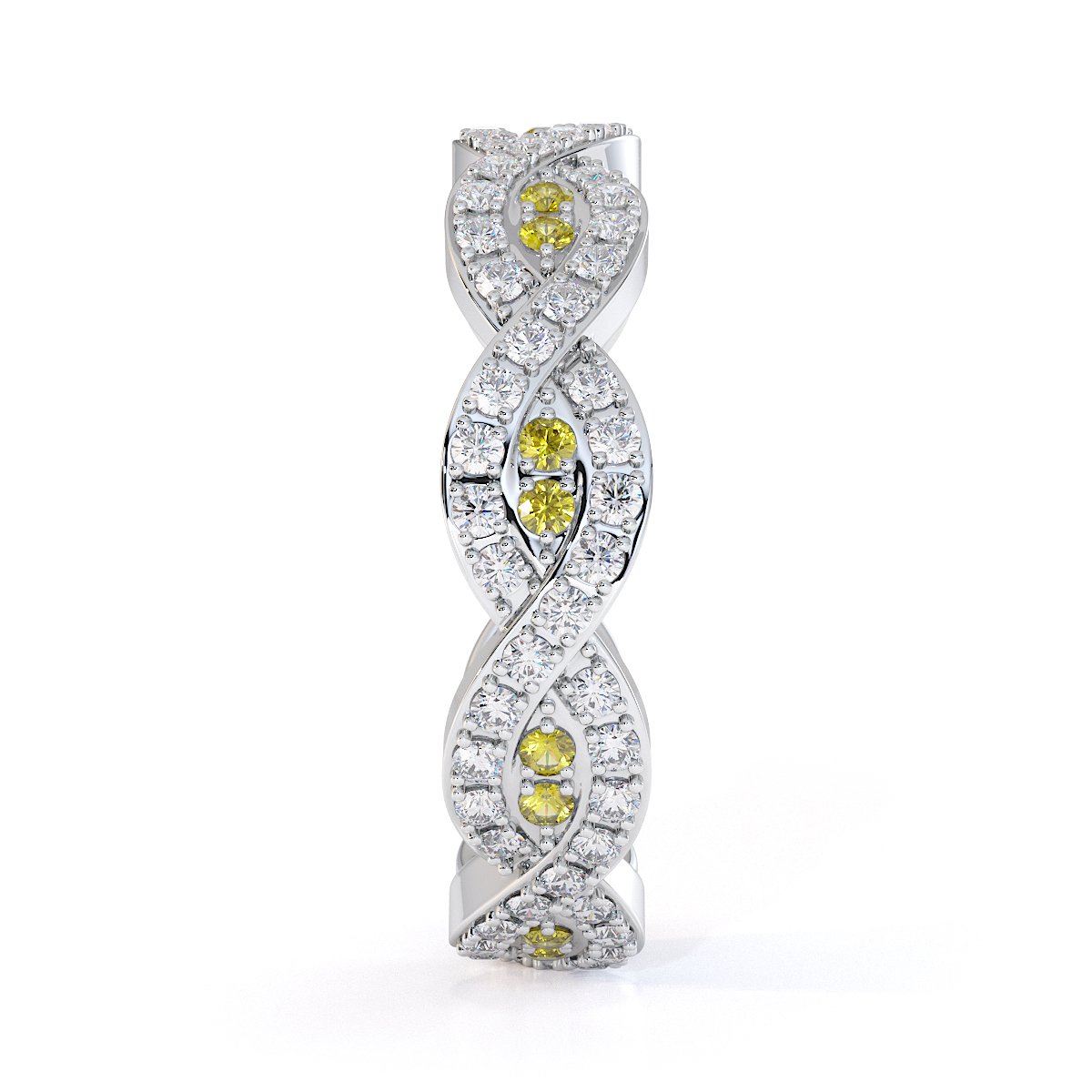 Gold / Platinum Yellow Sapphire and Diamond Full Eternity Ring RZ1498