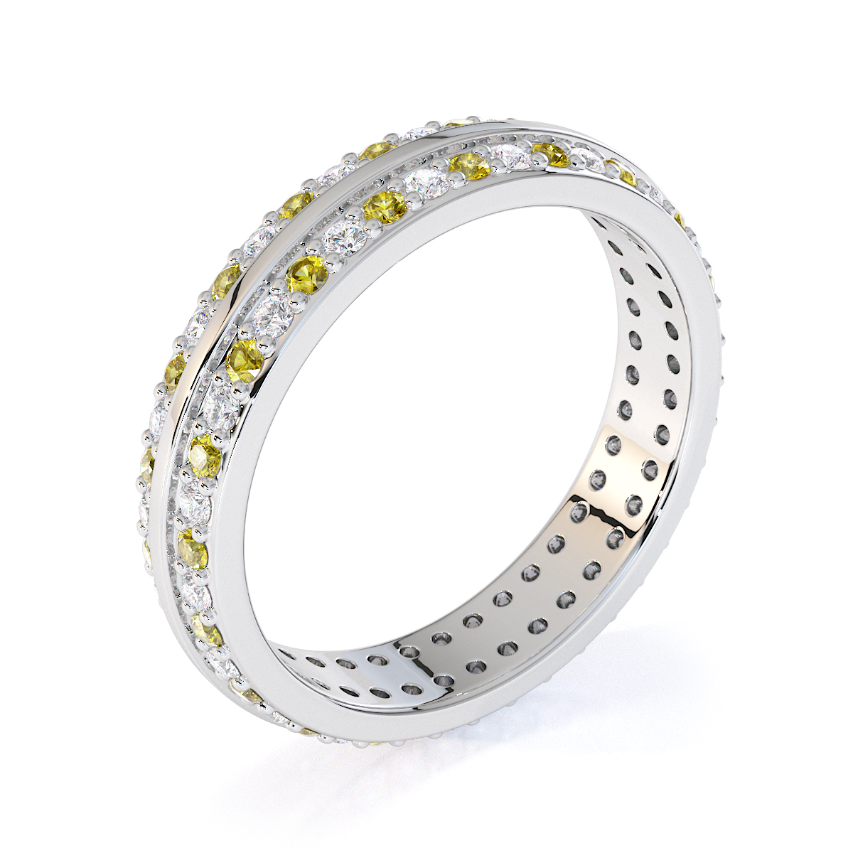 Gold / Platinum Yellow Sapphire and Diamond Full Eternity Ring RZ1504