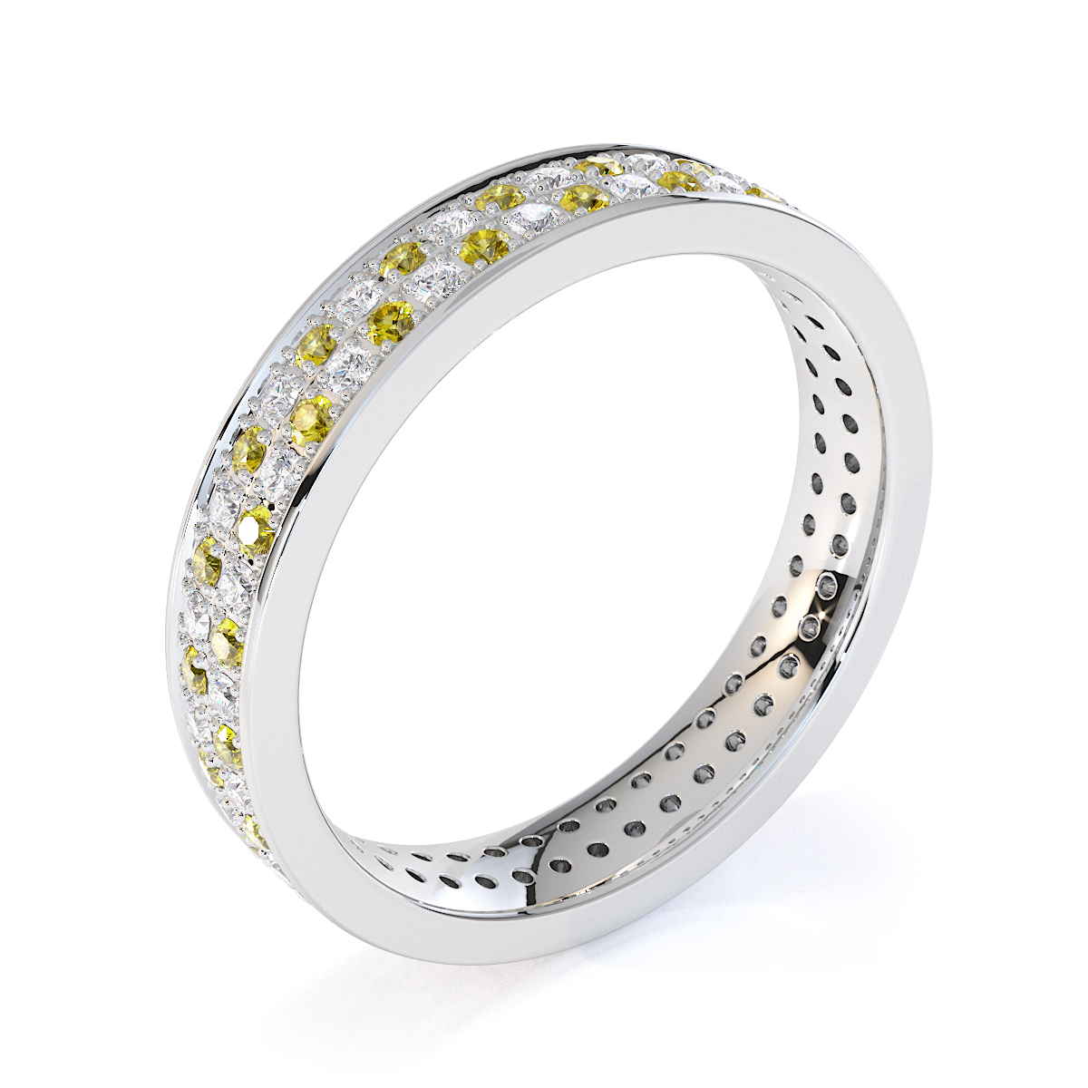 Gold / Platinum Yellow Sapphire and Diamond Full Eternity Ring RZ1506