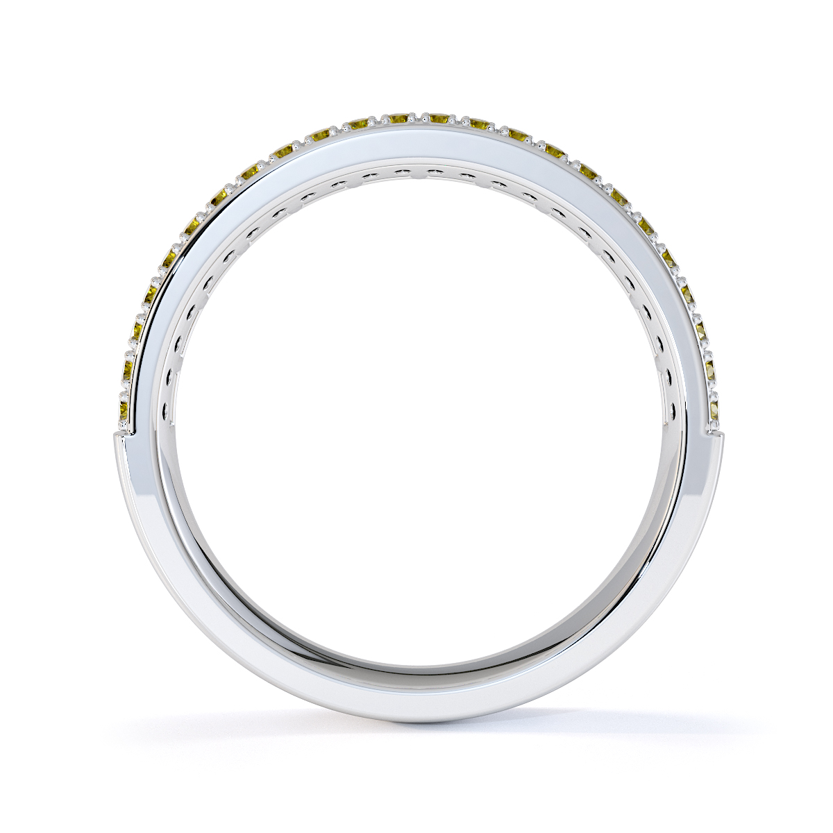 Gold / Platinum Yellow Sapphire and Diamond Half Eternity Ring RZ1509