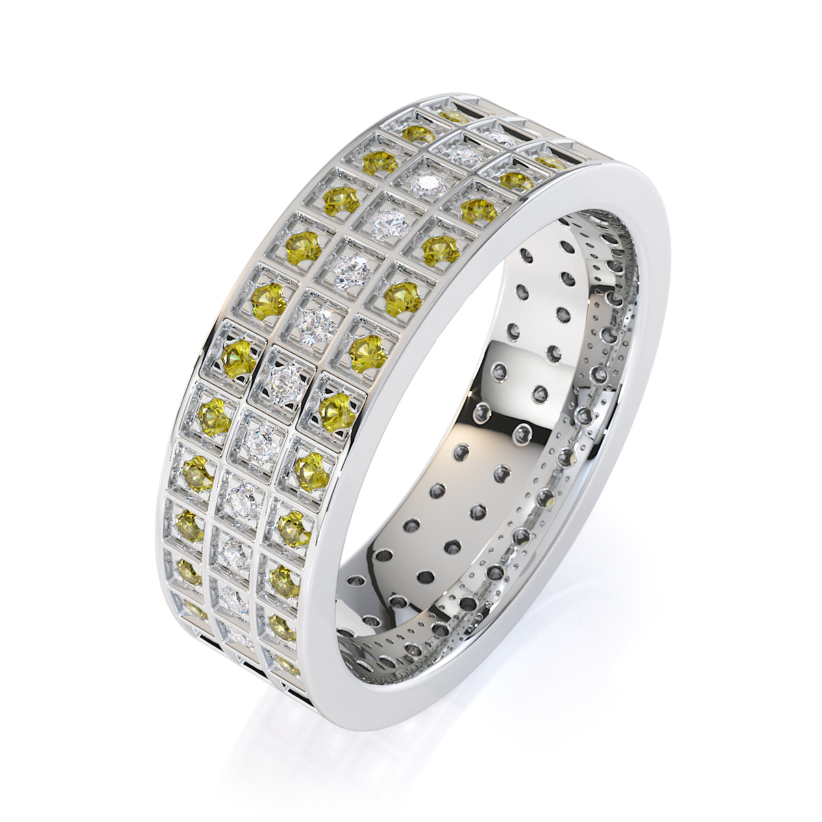 Gold / Platinum Yellow Sapphire and Diamond Full Eternity Ring RZ1512