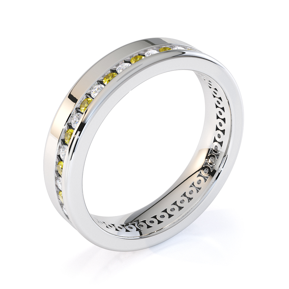 Gold / Platinum Yellow Sapphire and Diamond Full Eternity Ring RZ1514