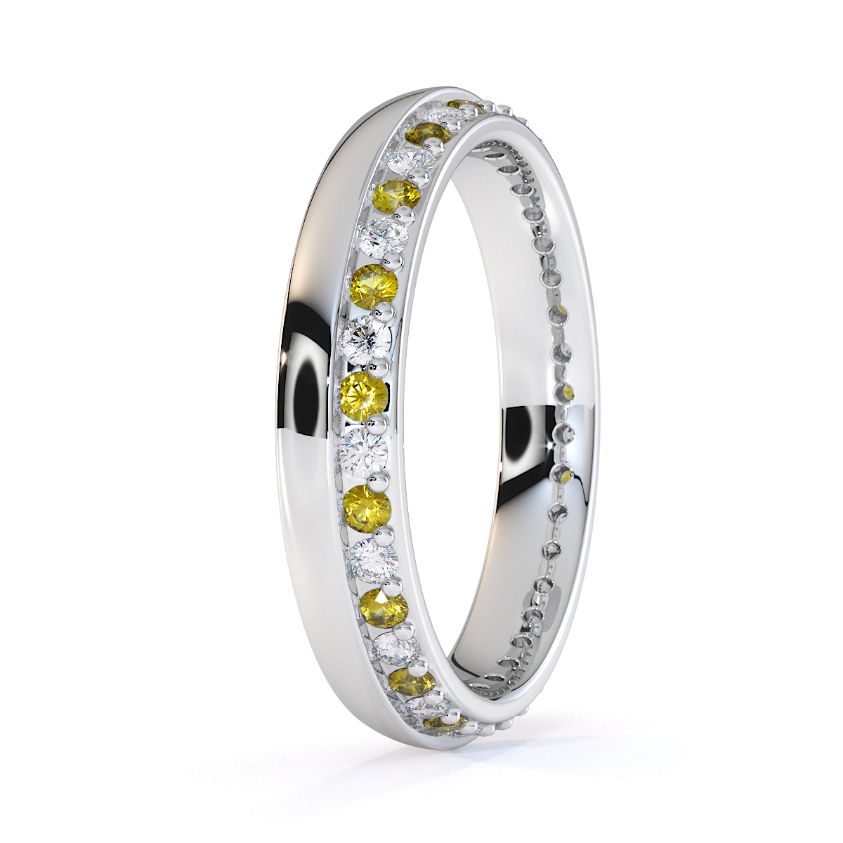 Gold / Platinum Yellow Sapphire and Diamond Full Eternity Ring RZ1516