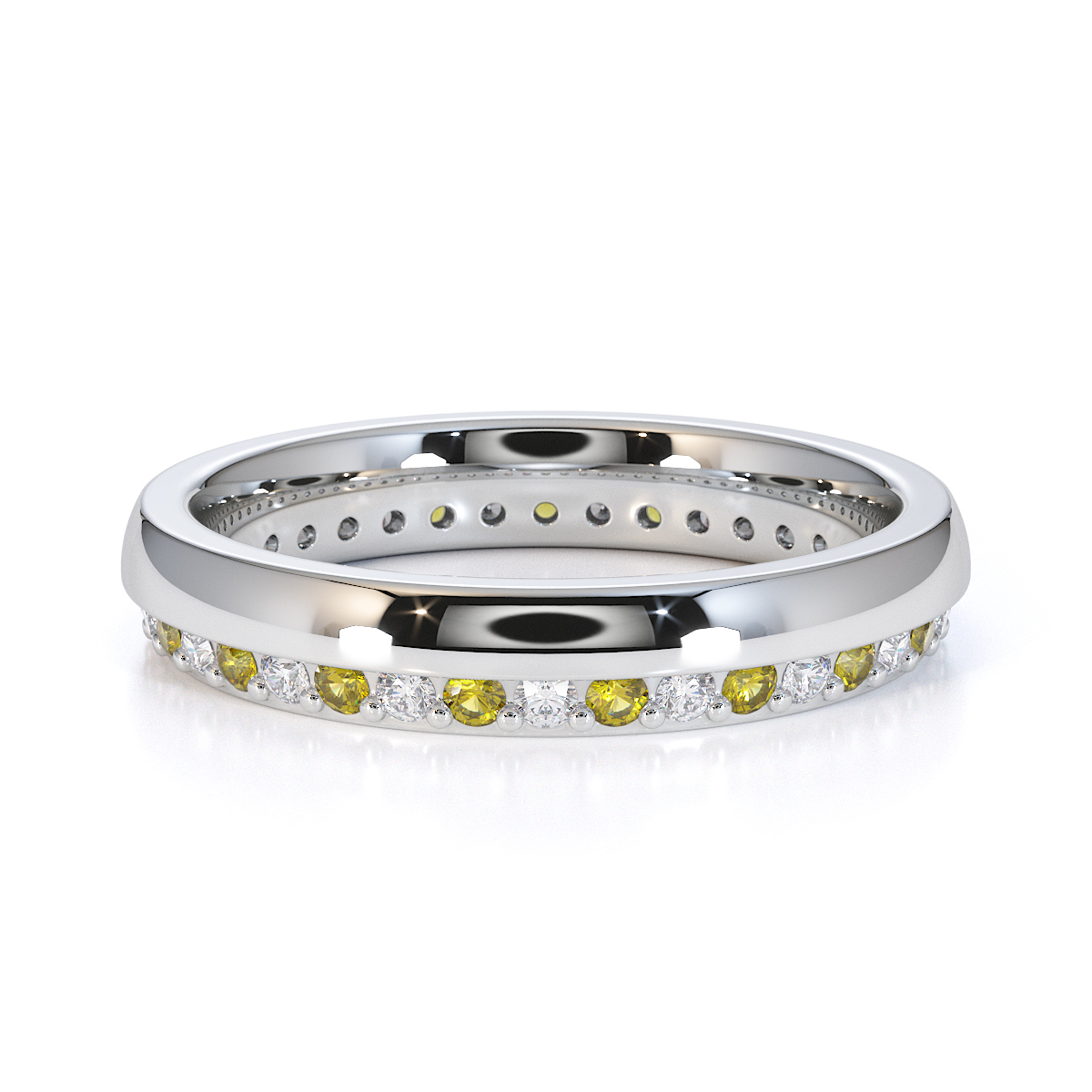 Gold / Platinum Yellow Sapphire and Diamond Full Eternity Ring RZ1516