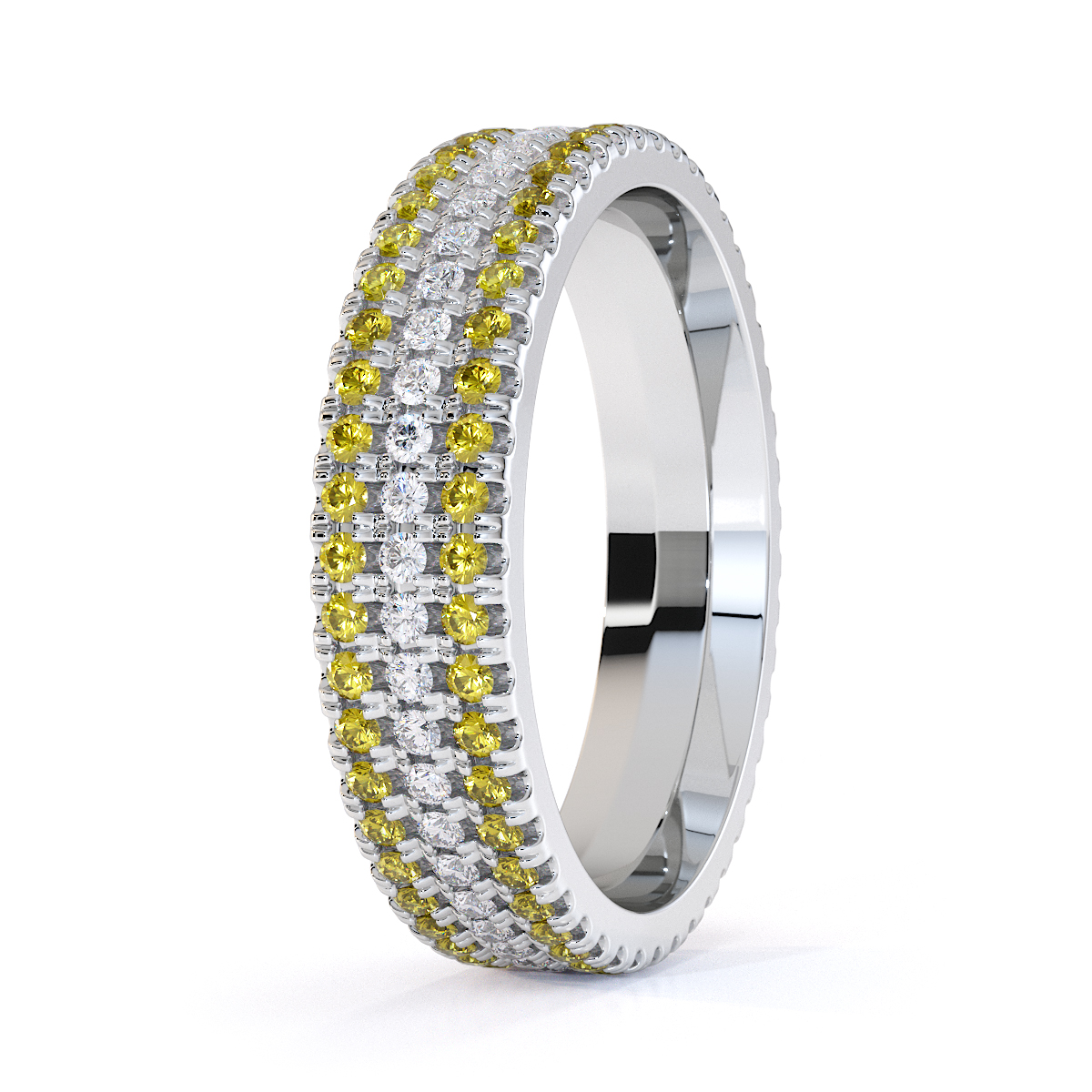 Gold / Platinum Yellow Sapphire and Diamond Full Eternity Ring RZ1518