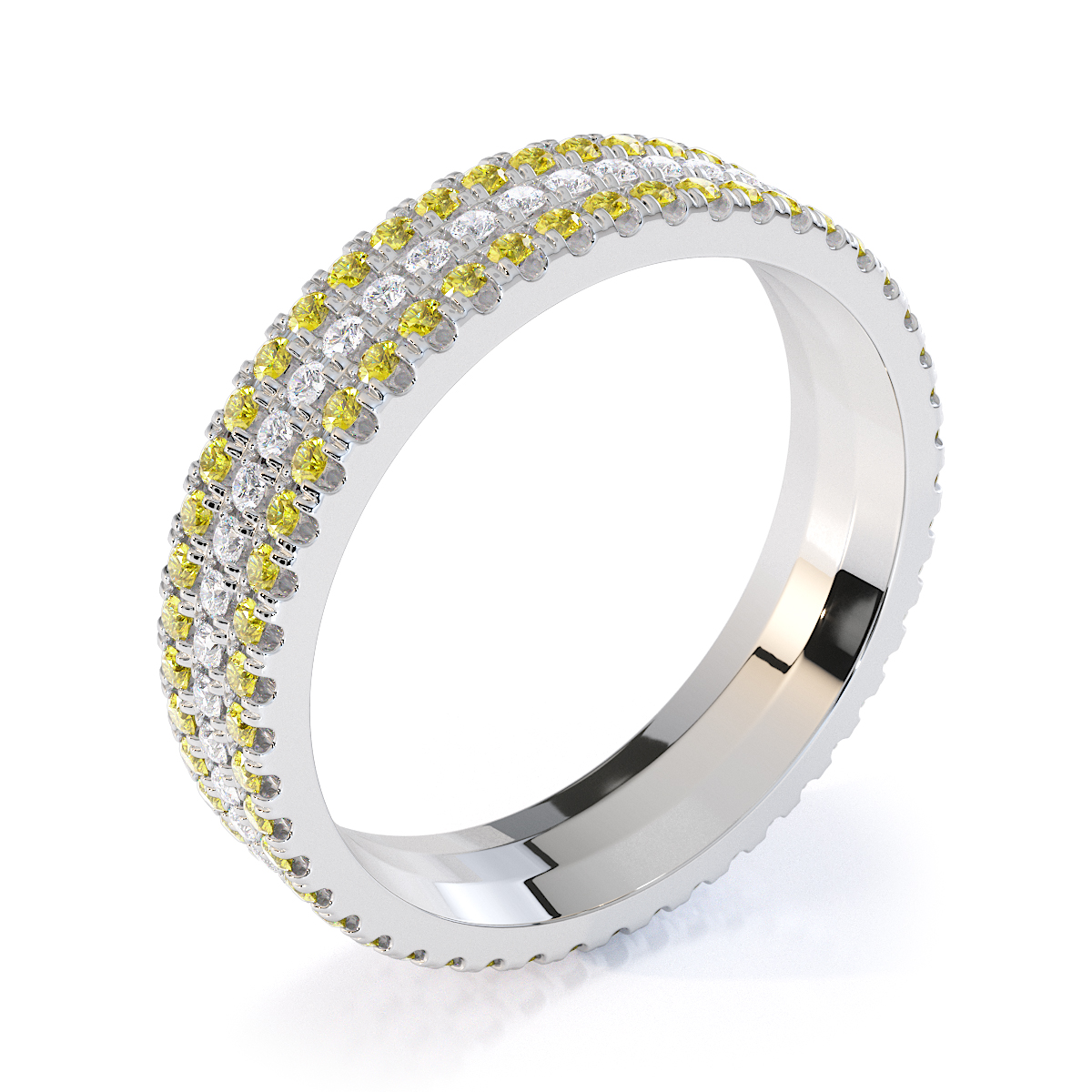Gold / Platinum Yellow Sapphire and Diamond Full Eternity Ring RZ1518