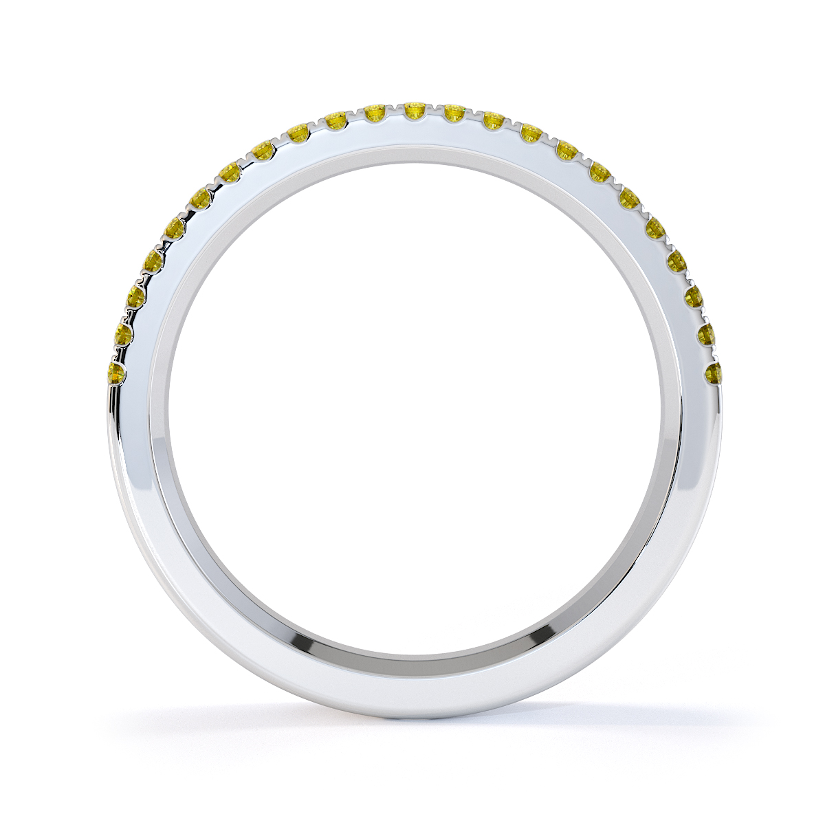 Gold / Platinum Yellow Sapphire and Diamond Half Eternity Ring RZ1519