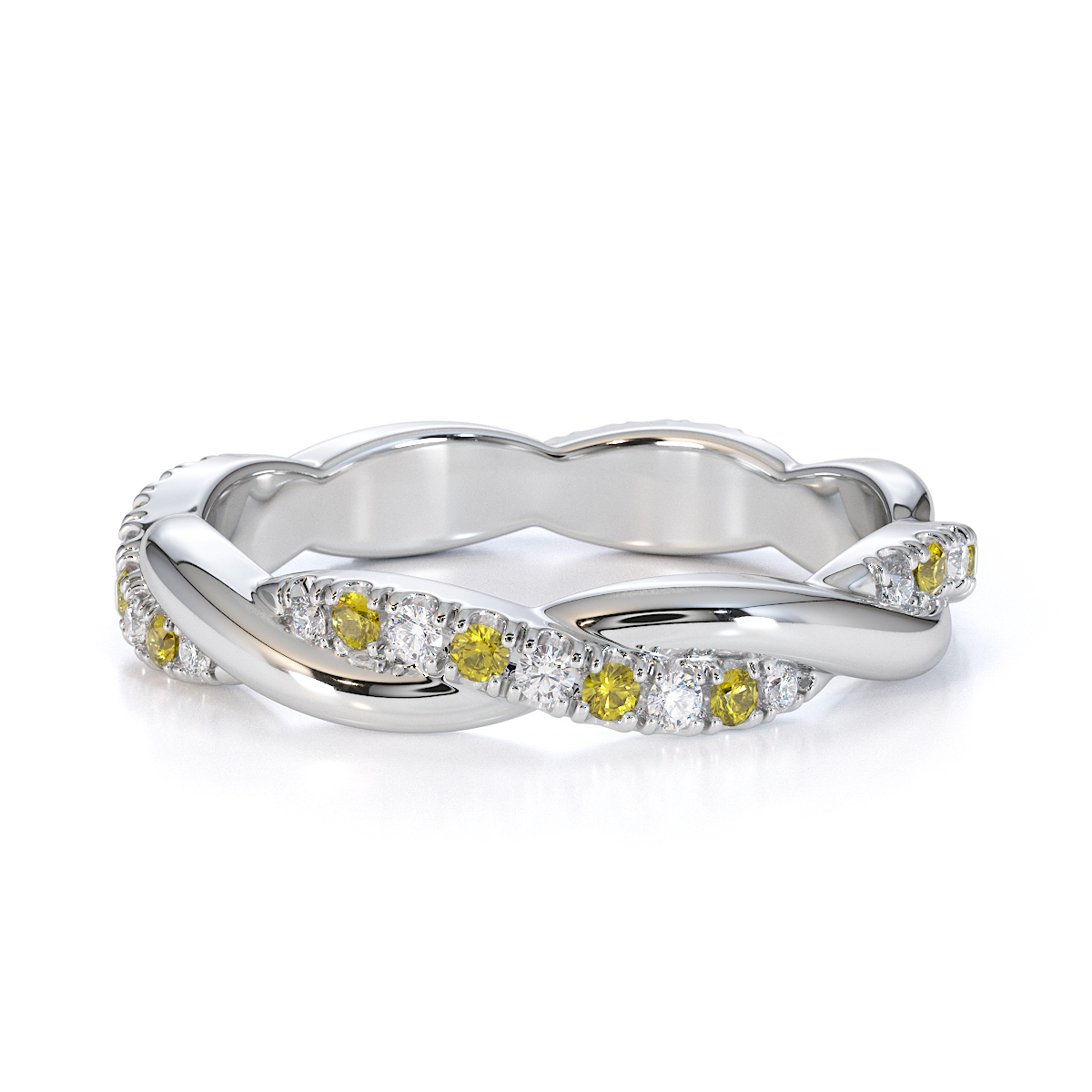 Gold / Platinum Yellow Sapphire and Diamond Full Eternity Ring RZ1522
