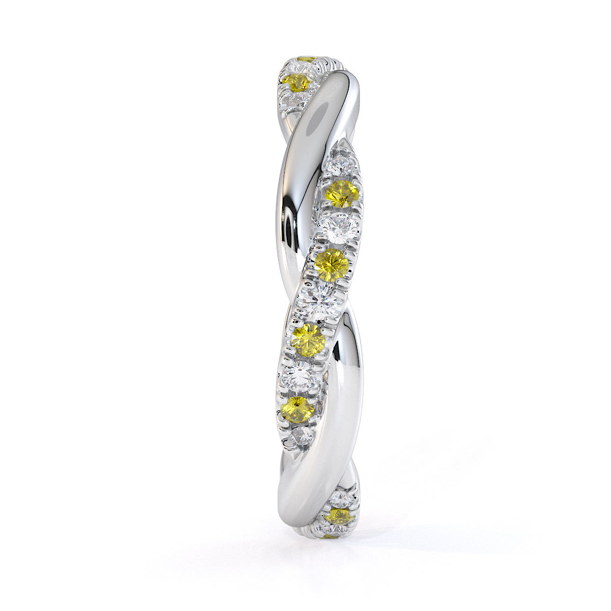 Gold / Platinum Yellow Sapphire and Diamond Full Eternity Ring RZ1522