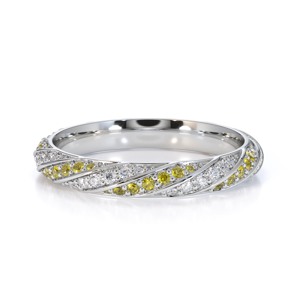 Gold / Platinum Yellow Sapphire and Diamond Full Eternity Ring RZ1528