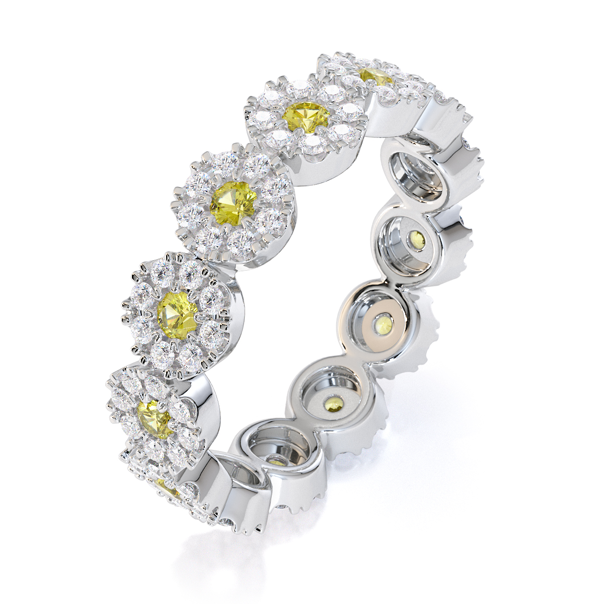 Gold / Platinum Yellow Sapphire and Diamond Full Eternity Ring RZ1530