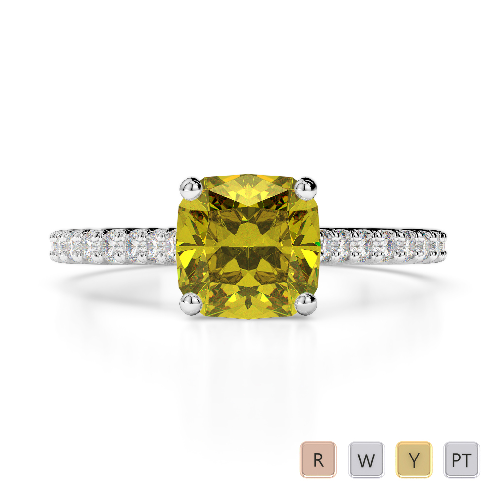 Cushion cut yellow sapphire deals