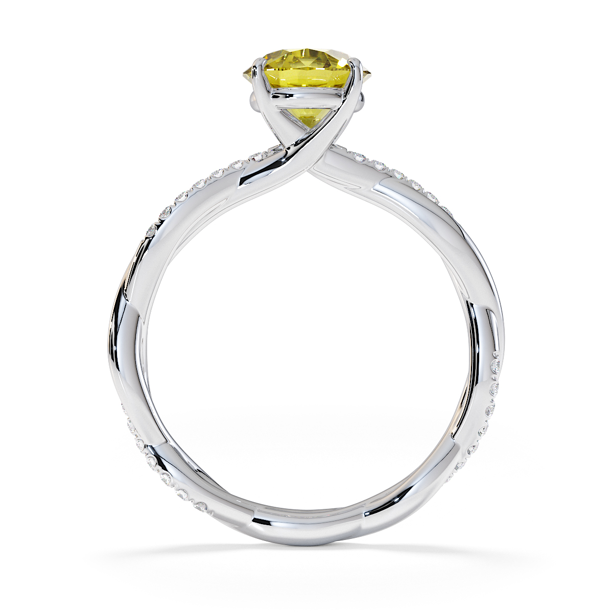 Gold / Platinum Yellow Sapphire and Diamond Engagement Ring RZ3385