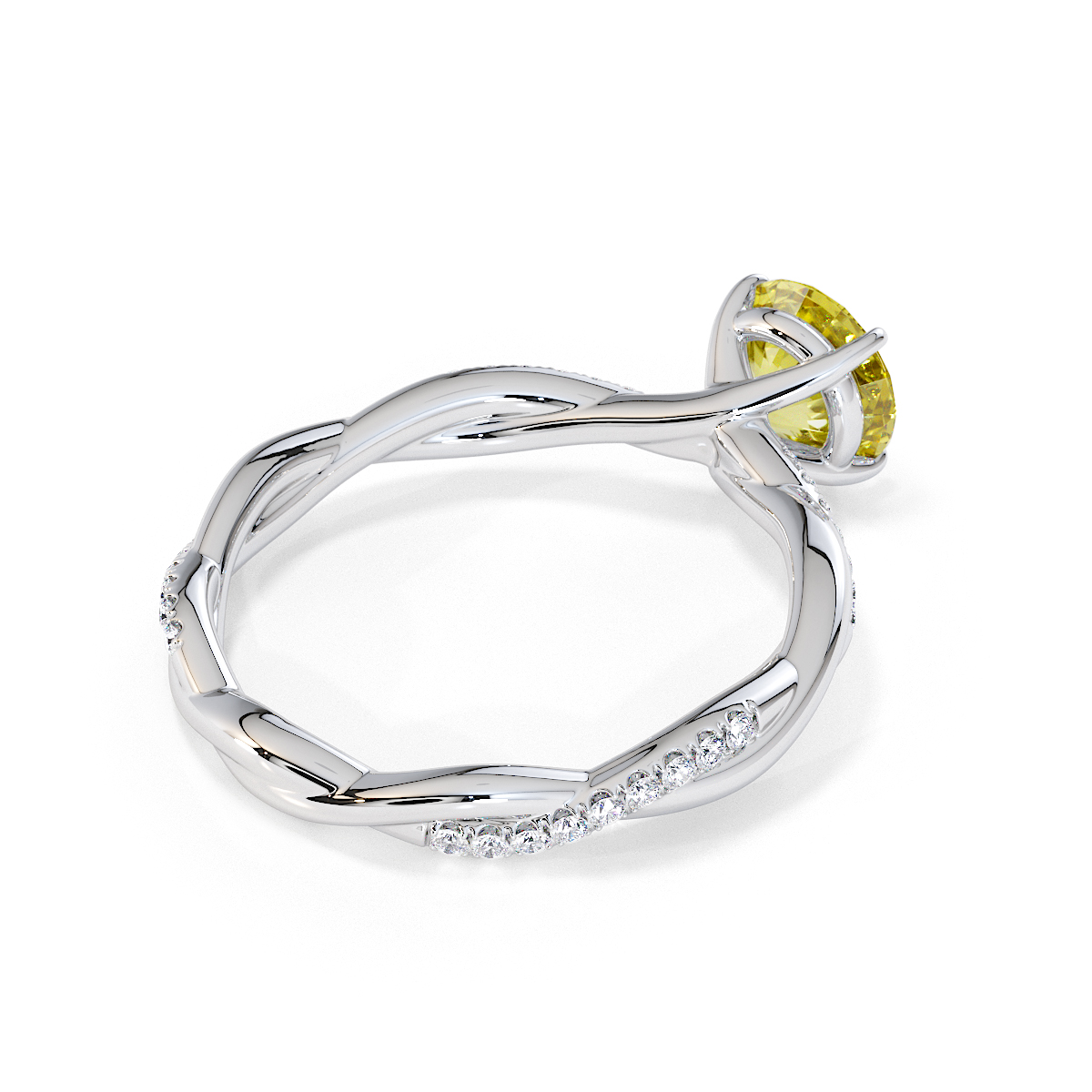 Gold / Platinum Yellow Sapphire and Diamond Engagement Ring RZ3385
