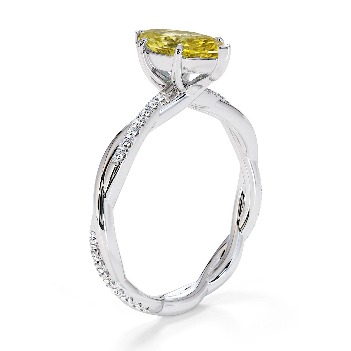 Gold / Platinum Yellow Sapphire and Diamond Engagement Ring RZ3391