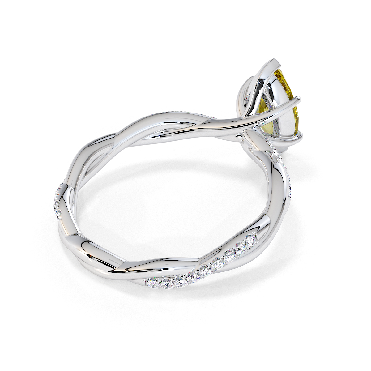Gold / Platinum Yellow Sapphire and Diamond Engagement Ring RZ3391