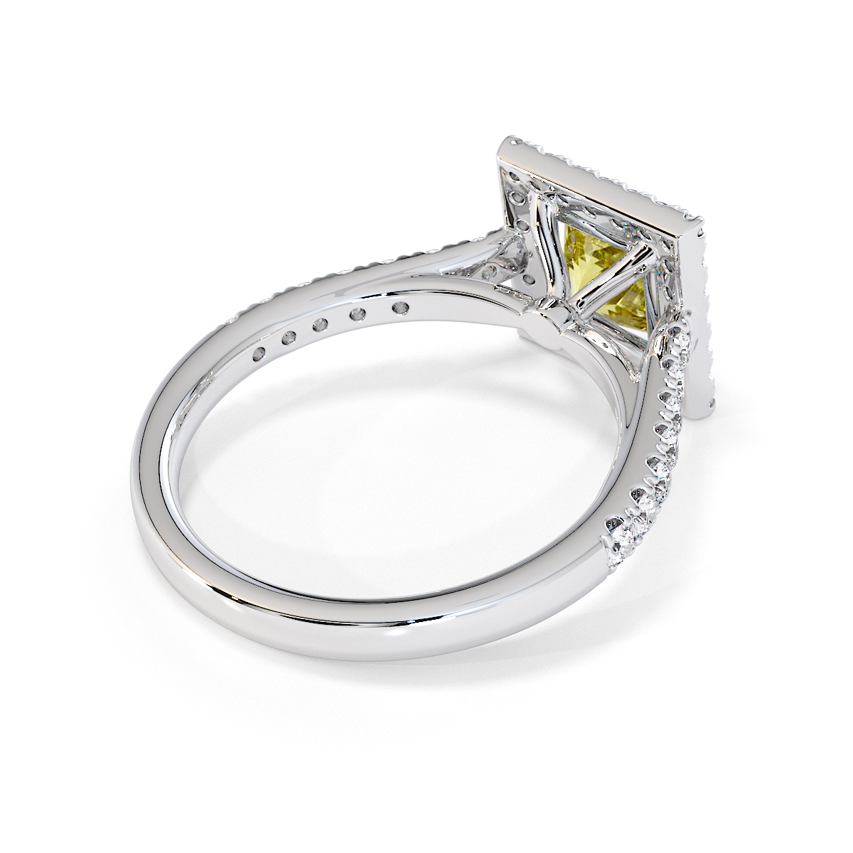 Gold / Platinum Yellow Sapphire and Diamond Engagement Ring RZ3395